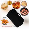 Zerodeko 2-Piece Silicone Baking Baskets for Air Fryers, Reusable, Heat-Resistant, Square, Nonstick, Easy to Clean, Black view 3