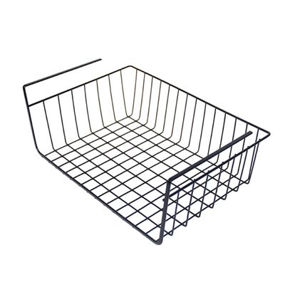 FUNOMOCYA Hanging Cabinet Basket, Black Iron Metal Organizer