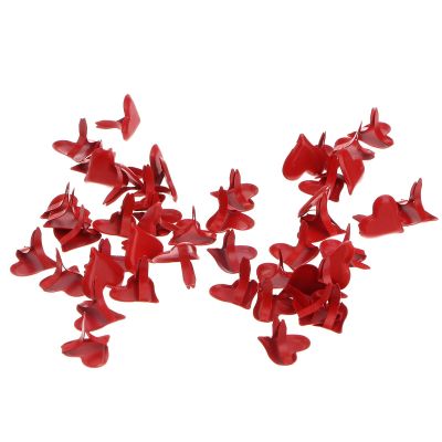 Cabilock 50 Pcs Small Heart-Shaped Brads 11mm Red for Crafting and Scrapbooking