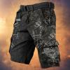Munweiyu Men's Viking Cargo Shorts with Drawstring and Elastic Waist view 2