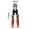 215 mm Steel Bolt Cutters with Rust Protection, Orange, 1 Piece view 2