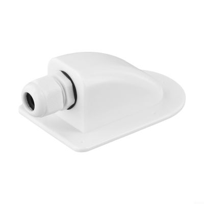 Hoppipola White Single-Cable Roof Entry Gland for RVs and Boats, Waterproof Solar Cable Entry Box, UV-Resistant Plastic, 108 x 71 x 44 mm, No Drilling