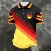 Germany 2026 World Cup Men's Polo T-Shirt, German Flag Print, Retro Fan Shirt, Burgundy, XXXL view 2