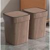 Walnut-Colored Household Trash Can with Lid view 4