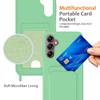 xinyunew Phone Lanyard Case for Samsung Galaxy A27 with Strap, Adjustable Removable Silicone Case with Card Holder, Green view 4