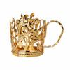 Drink Holder with Gold Floral Pattern view 1