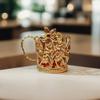 Drink Holder with Gold Floral Pattern view 4