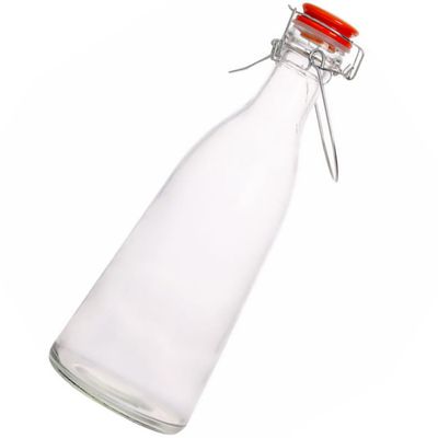 Abaodam 1100 ml Airtight Glass Bottle with Practical Swing-Top Closure and Red Stopper for Storing Beverages in the Garden or Serving Guests
