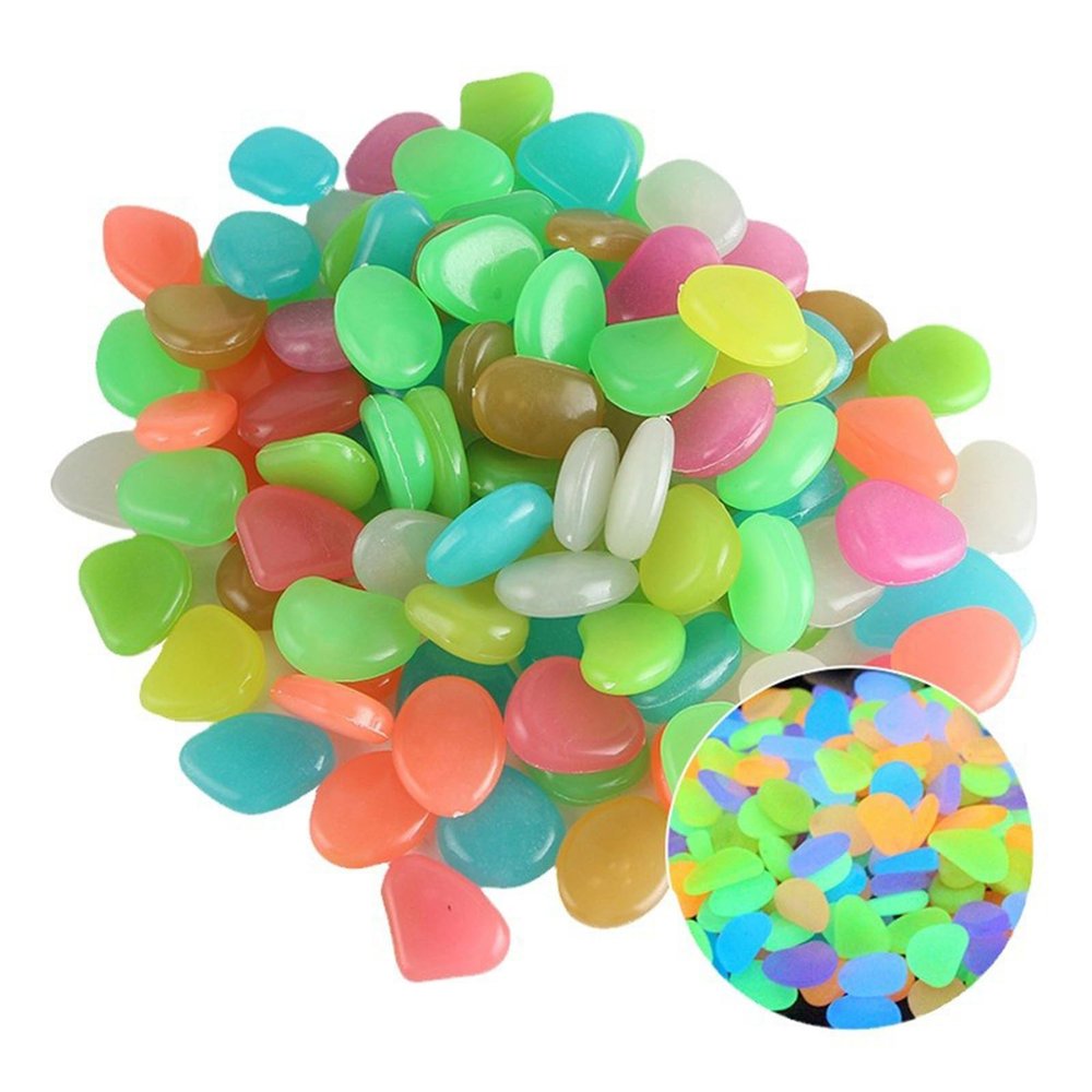 EcoGleam 200-Piece Garden Pebble Set, Non-Toxic Glow-in-the-Dark Decorative Stones