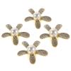 NUOBESTY 4-Piece Gold Floral Cabinet Knobs with Rhinestones, Ergonomic Single-Hole Pulls view 1