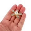 NUOBESTY 4-Piece Gold Floral Cabinet Knobs with Rhinestones, Ergonomic Single-Hole Pulls view 4