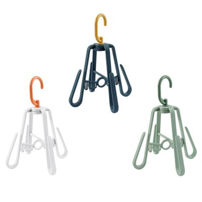 3-Pack Multifunctional Plastic Shoe Hangers with Four Hooks