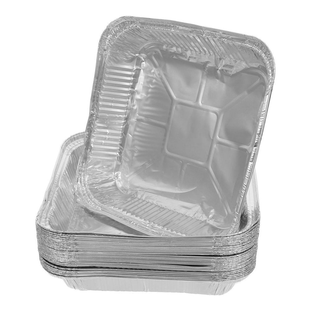 CALLARON Reusable Aluminum Foil Baking Pans with Even Heat Distribution, 30-Pack, 8 x 8 cm Square