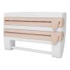 Naroote Plastic Wrap Holder with Cutter, Wall-Mounted, Khaki view 1