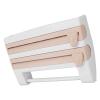 Naroote Plastic Wrap Holder with Cutter, Wall-Mounted, Khaki view 3