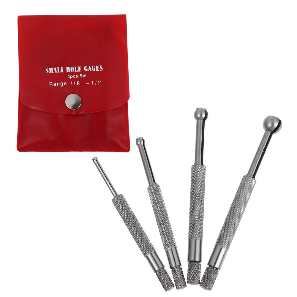 SOLUSTRE 4-Piece Stainless Steel Telescoping Bore Gauge Set with Case