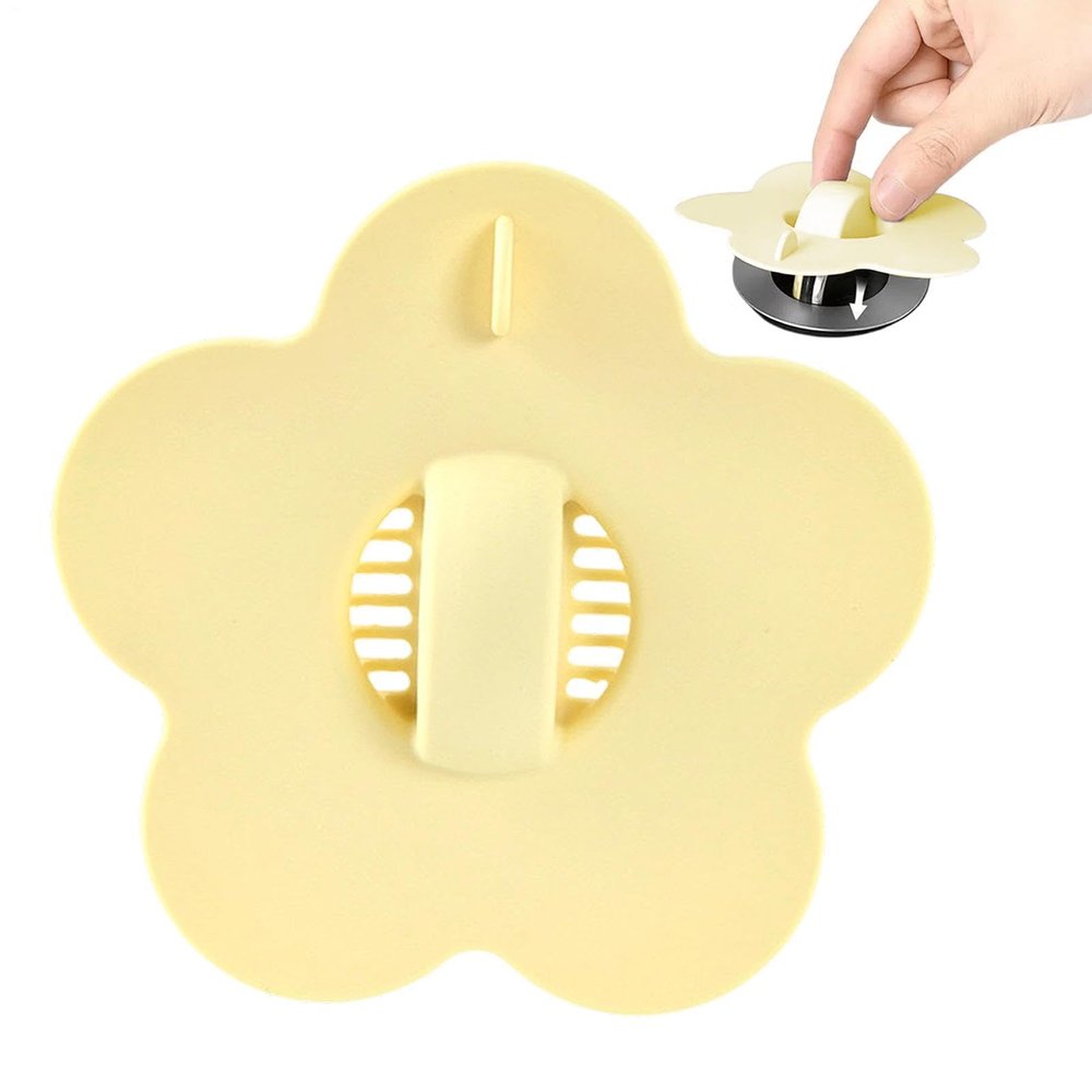 Fbinys Bathroom Sink Drain Cover - Flower-Shaped Silicone Hair Catcher