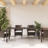 Yisssmeng 190 x 90 x 75 cm Outdoor Dining Table, Brown Poly Rattan with Glass Top view 3