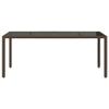 Yisssmeng 190 x 90 x 75 cm Outdoor Dining Table, Brown Poly Rattan with Glass Top view 4