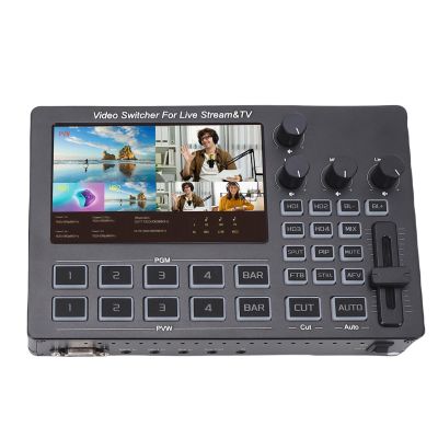Fockety 4-Channel HDMI Video Switcher with 5-Inch Screen, 4 HDMI Inputs, 1080p/60Hz, EU Plug