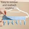 Travel-Friendly Fabric Clothes Hanger with Clips (Blue) view 2