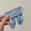 Travel-Friendly Fabric Clothes Hanger with Clips (Blue) view 3