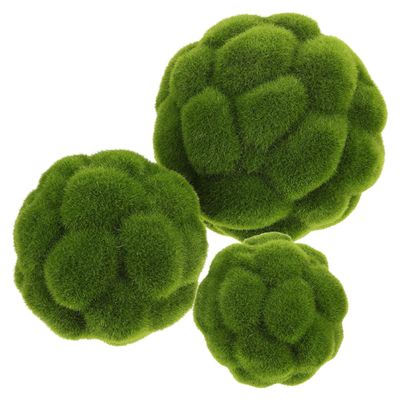 HOMOCONO Artificial Hanging Moss Balls, Flocked Foam, 3-Piece Set