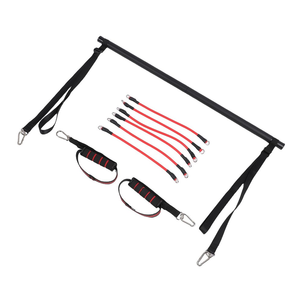 Yosoo Health Gear Pilates Bar Set with Fitness Bands, Latex and Foam Pilates Exercise Bar, 6 Resistance Levels for Core, Arm, Leg, Hip, and Waist Training at Home, in the Gym, or While Traveling