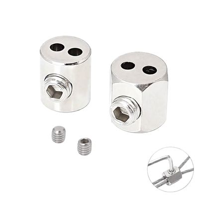 Wire Rope Clamp, Stainless Steel Cable Clip with Adjustable Screw, Copper Metal Loop Fastener (10 pcs)