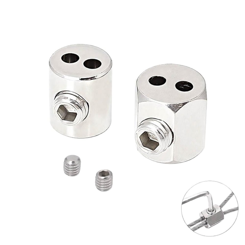 Wire Rope Clamp, Stainless Steel Cable Clip with Adjustable Screw, Copper Metal Loop Fastener (10 pcs)