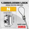 Wire Rope Clamp, Stainless Steel Cable Clip with Adjustable Screw, Copper Metal Loop Fastener (10 pcs) view 2
