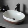 Vintage Ceramic Countertop Sink, Indoor/Outdoor, White and Brown view 3