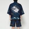Men's Japanese-Inspired Kimono Set with 3/4-Sleeve Cardigan and Harem Pants view 2