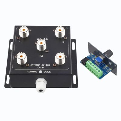 EasyByMall 4-Way Coaxial Remote Antenna Switch, 1.8–60 MHz, 500 W PEP, +12 V Control, SO-239
