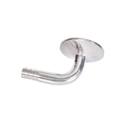 1-Pc. 304 Stainless Steel 90° Sanitary Elbow with Tri-Clamp Hose Barb (38 mm x 50.5 mm Ferrule)