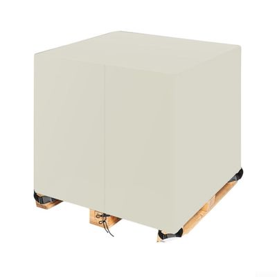 Pallet Cover with Zipper Opening and Stretchable, Adjustable Straps for Outdoor Storage and Transport (Off-White)