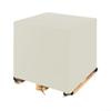 Pallet Cover with Zipper Opening and Stretchable, Adjustable Straps for Outdoor Storage and Transport (Off-White) view 1