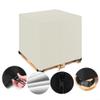 Pallet Cover with Zipper Opening and Stretchable, Adjustable Straps for Outdoor Storage and Transport (Off-White) view 2