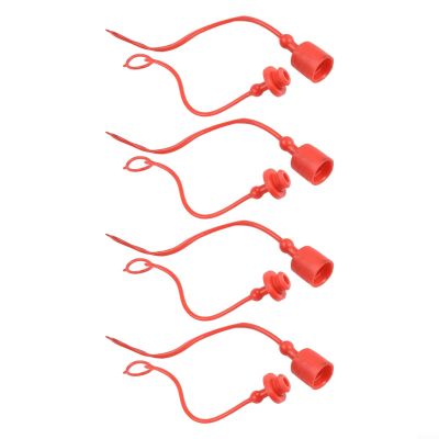 ISO7241B Hydraulic Coupling Dust Protection Set, 4 Red Rubber Covers for Male and Female Couplings (3/20.3 cm)