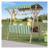 Portable Wooden Market Stall, Foldable Food Cart for Outdoor Vendors view 1