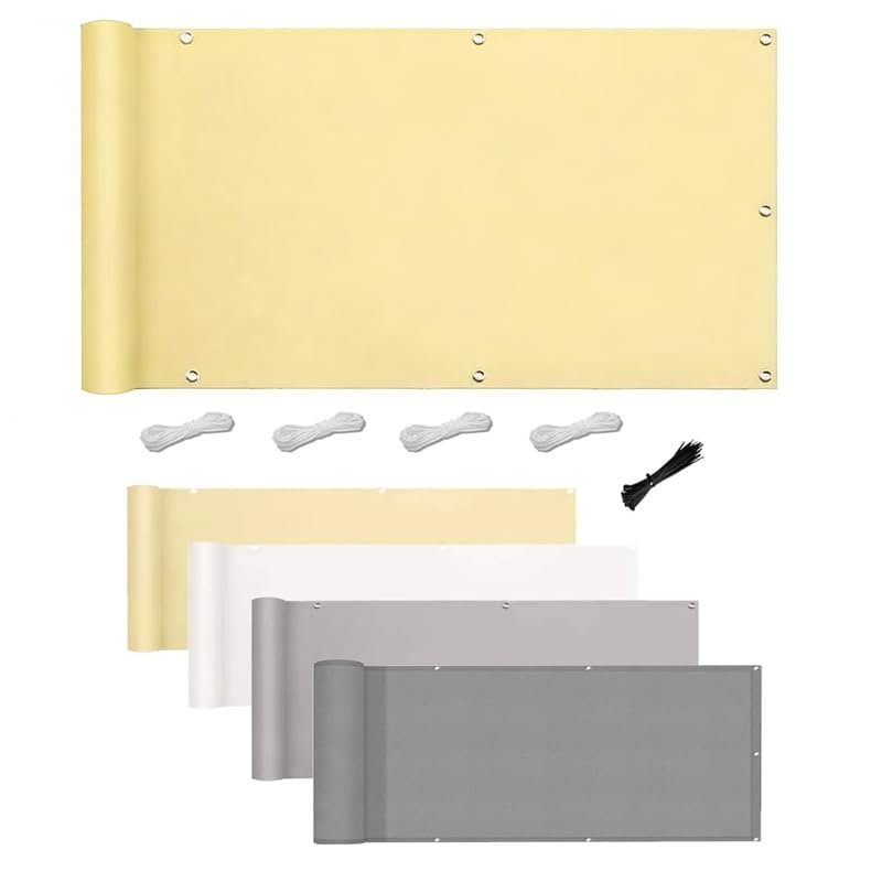Rectangular Sun Shade Sail 3 x 3.7 m, Light Yellow, Waterproof UV Shade Cloth with Eyelets
