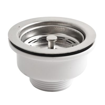 Lapiglo Silver Stainless Steel Drain Strainer, 90 mm Flange, Fits Standard Kitchen Basket Drain Set, 70–80 mm Opening