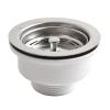 Lapiglo Silver Stainless Steel Drain Strainer, 90 mm Flange, Fits Standard Kitchen Basket Drain Set, 70–80 mm Opening view 1