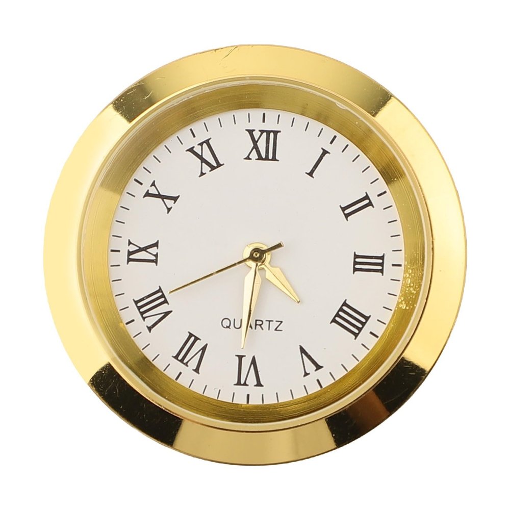 JoyousMall Quartz Clock Insert, 36 mm, 65 mm, DIY Replacement Movement with Gold Arabic Numbers, White, for Wall Clock Repair, Silver
