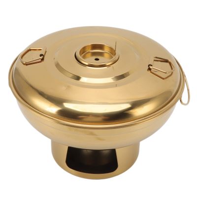 AstraLoom Small Portable Stainless Steel Charcoal Hot Pot, Gold