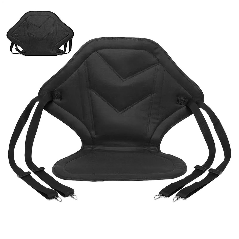 Adjustable Padded Replacement Boat Seat - Waterproof Kayak Seat with Storage Bag & Stand for Fishing, Kayaking, Lawn, Picnics, Concerts, Adults