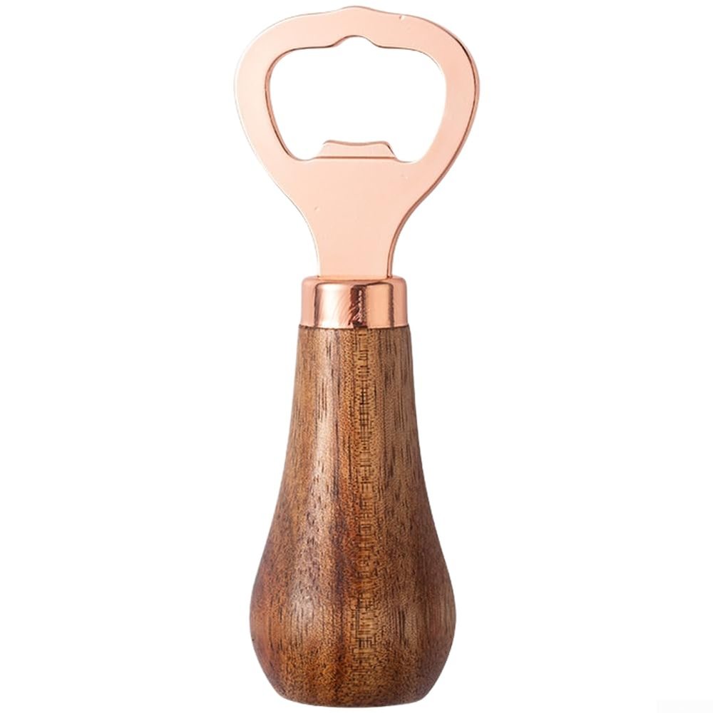 Stainless Steel Beer Bottle Opener with Acacia Wood Handle