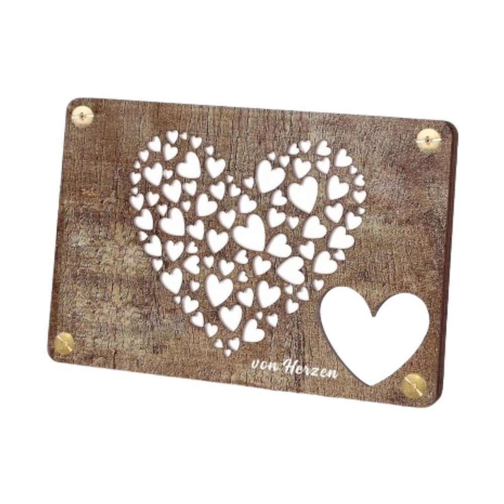 Etyldya Wooden Heart-Shaped Gift Clip, Brown
