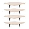 15.5-Inch Square Polypropylene Resin Stepping Stones with Ground Stakes, Beige view 3