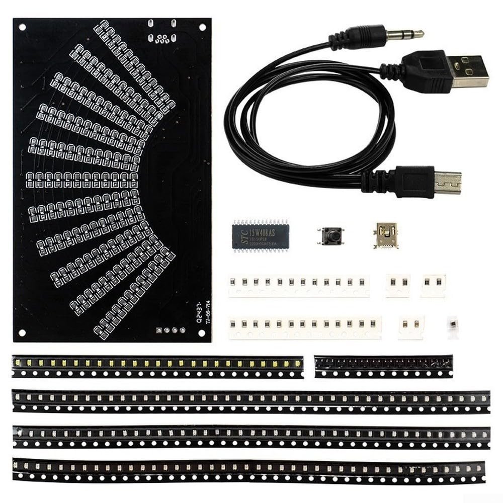 DIY LED Music Spectrum Display Kit, USB-Powered Audio Visualizer with Rhythm Lighting